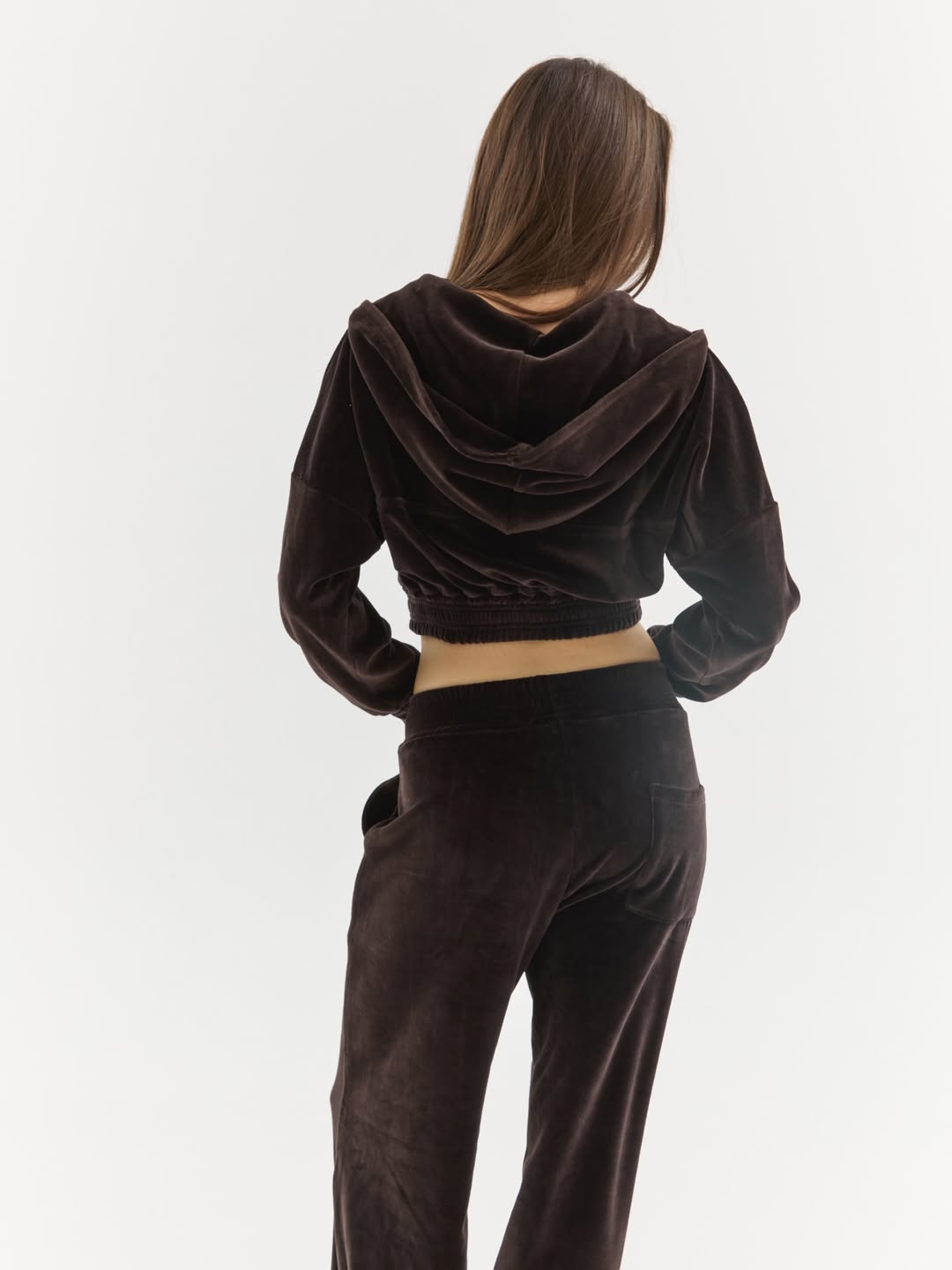 Brown Cropp Hoodie and Straight-Cut Trousers