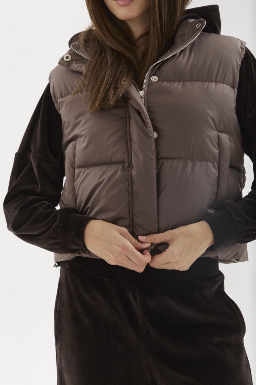 Waterproof Puffer Vest (Sizes XS–L) (Brown)